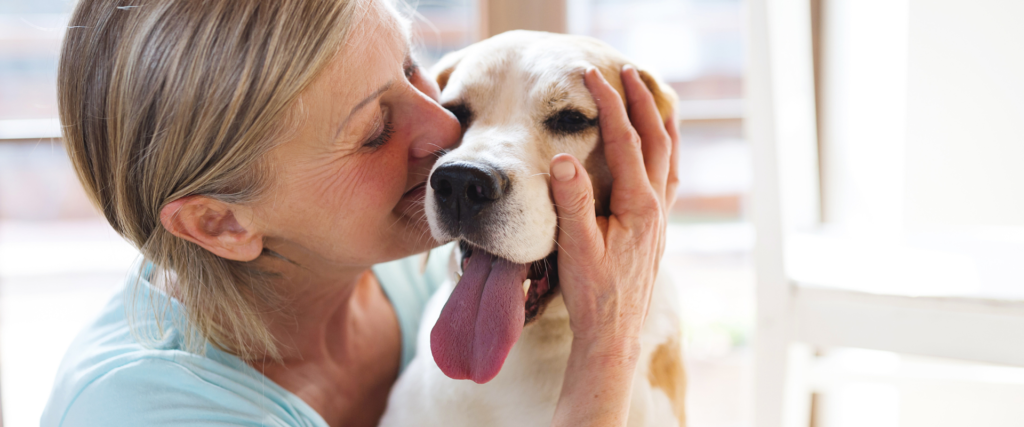 the roll of animals in recovery - Equilibrio Home Health woman with dog