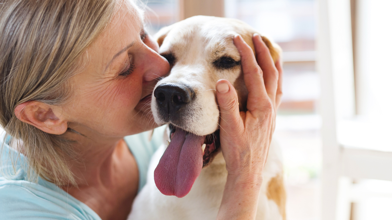 woman with dog