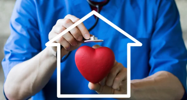 Heart inside a house